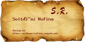 Soltész Rufina névjegykártya